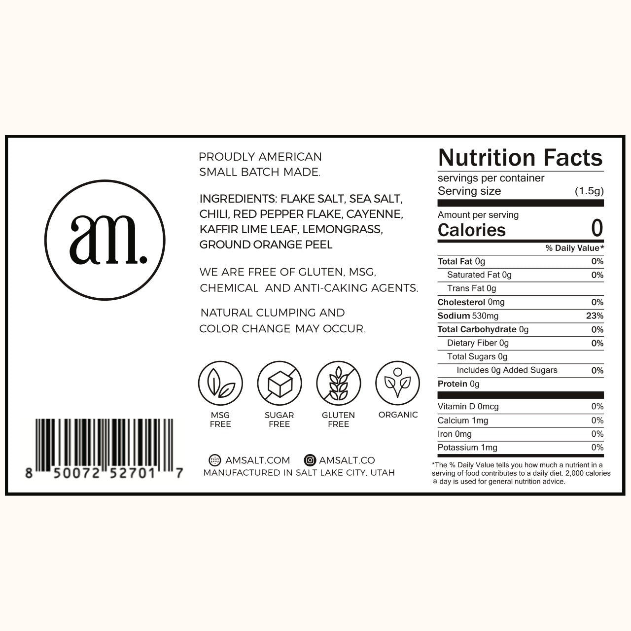 Citrus Chili SALT 14.5 OZ